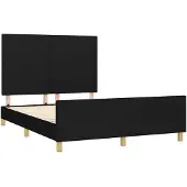 Syfax Cama sin colchón tela negro 140x190 cm
