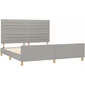 Syfax Cama sin colchón tela gris claro 180x200 cm