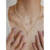 Hey Happiness Cadena 'Safety Pin Pendant' oro