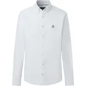 Hackett London para hombre. HM3010910 Camisa Heritage Ess Solid Oxford Blanca (S), Blanco, Casual, Algodón, Clásico, Manga larga, Hackett Lo