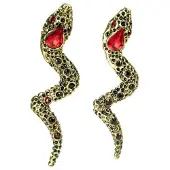 Addicted Pendientes 'Moire orecchini serpente rosso' oro / rojo vivo
