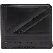 Pepe Jeans para hombre. PM070326 Cartera de piel Mike (OSFA), Negro, Casual, outlet 2026.