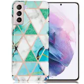 Lux-Case Funda Marble Samsung Galaxy S21 Plus - Blanco / Cian