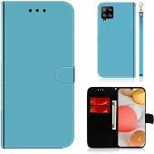 Lux-Case Funda abatible espejo Samsung Galaxy A42 5G - Azul
