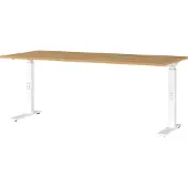 OEM Escritorio con altura ajustable, roble Grandson/blanco, 180x91x80 cm