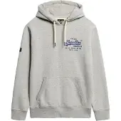 Superdry Sudadera azul real / gris moteado
