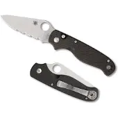 Spyderco Navaja ButtonUp Carbon Fiber, hoja dentada