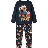 Name It Mini Pijama 'NMMSlavo Paw Patrol' azul oscuro / marrón claro / granadina / blanco