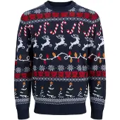 Jack & Jones Jersey 'JJXmas Santa' navy / naranja / rojo / blanco