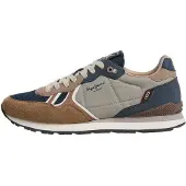 Pepe Jeans para hombre. PMS400048 Zapatillas Brit Boost marrón (40), Tela, Plano, Cordones, Casual, outlet 2026.
