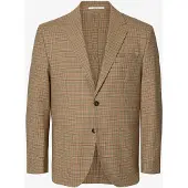 Selected A Cuadros Blazer Hombres Marrón 48