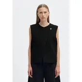 Selected Corte Asimétrico Chaleco Mujeres Negro 38