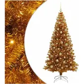 vidaXL Árbol de Navidad dorado, 180 cm, material PET