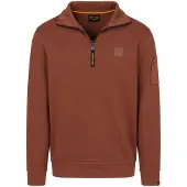 PME Legend Sudadera 'Sweatshirt with half-zip and flight pocket' marrón