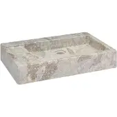 vidaXL Lavabo gris de 58x39x10 cm, estilo mármol