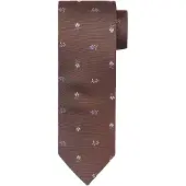 Suitable Corbata Seda Flores Marrón
