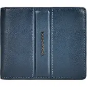 Piquadro Victor Cartera Bloqueo RFID Piel natural 11 cm azul
