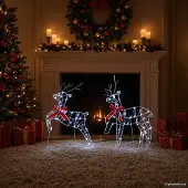 Syfax Reno de Navidad 6 uds. 270 LED Blanco frío