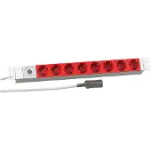 EFB Elektronik 691698K 19" 1HE Steckdosenleiste 8xCEE 7/3 rot, Zuleitung C14