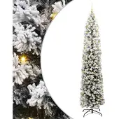 vidaXL Árbol de Navidad artificial, verde y blanco, 240 cm
