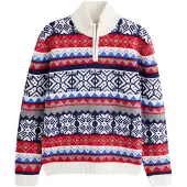 Next Jersey azul oscuro / gris / rojo / blanco lana