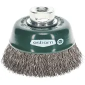 Osborn Cepillo de alambre para amoladora angular, diámetro 80 mm, cepillo de copa para amoladora angular, con alambre especial Xtreme, cepillo de alambre de acero inoxidable, ondulado