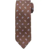 Suitable Corbata Seda Paisley Brown Marrón