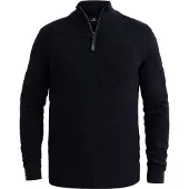 Vanguard Jersey 'Pullover with half-zip and allover texture' azul oscuro