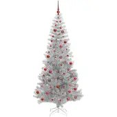vidaXL Árbol de Navidad plateado, 210 cm, material: PET