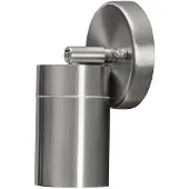 Konstsmide Modena: Lámpara de pared giratoria, fabricada en acero inoxidable con pantalla de cristal transparente