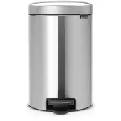 Brabantia 113604: Cubo de basura con pedal, modelo Newicon, con cubo interior de plástico, 12 litros - Acero mate