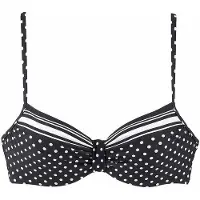 LASCANA Top de bikini 'Wire Merily' negro / blanco