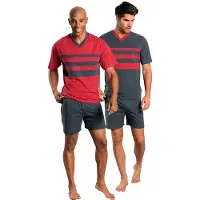 Le jogger Pijama corto gris oscuro / rojo