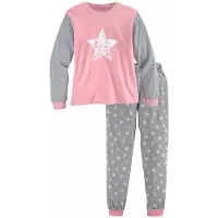 Arizona Pijama gris moteado / rosa / offwhite
