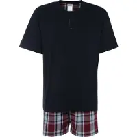 H.I.S. Pijama corto navy / burdeos / blanco