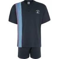 Le jogger Pijama corto marino / azul real / rojo oscuro / blanco