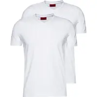 HUGO para hombre. 50325417 Pack 2 Camisetas Cuello Pico blanco (XXL), Casual, Algodón, Manga corta, Sostenible, outlet 2026.