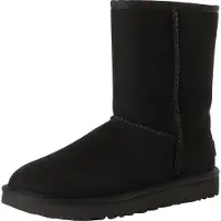 Ugg para mujer. 1016223 Botines de piel Classic Short II negro (37), Plano, Ninguno, Casual, outlet 2026.
