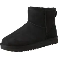 Ugg para mujer. 1016222 Botines de piel Classic Mini II negro (41), Plano, Ninguno, Casual, outlet 2026.
