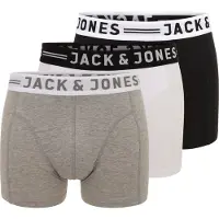 Jack & Jones Calzoncillo boxer 'Sense' gris moteado / negro / blanco