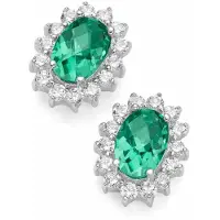 Smart Jewel Pendientes verde / plata / blanco