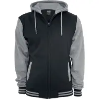 Urban Classics Sudadera con cremallera gris moteado / negro