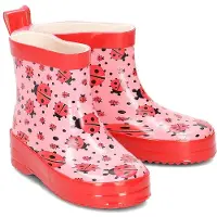 Playshoes Botas de lluvia rosa / rojo claro / negro