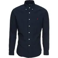 Ralph Lauren para hombre. 710723610003 Camisa oxford Slim Fit teñida en prenda marino (M), Casual, Algodón, Clásico, Manga larga, Polo