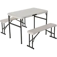 Lifetime Mesa Plegable Con Bancos Ultra-resistant Folding With 2 Benches Set Uv100 106x61x74 Cm