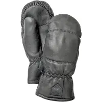 Hestra - Leather Box Mitt - Guantes size 7, gris/blanco