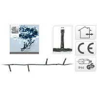 H&S ECD Germany: Guirnalda de luces LED para Navidad, con 480 LEDs, 36 metros, luz blanca fría, apta para interior y exterior, IP44. Iluminación navideña para el árbol de Navidad