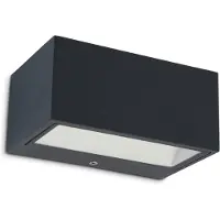 Lutec GEMINI, aplique de pared para exteriores, color gris, aluminio, IP54, ideal para fachadas