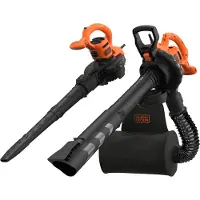 Black & Decker Aspiradora/soplador de hojas eléctrico 3 en 1, modelo BEBLV290-QS, aspiradora/soplador de hojas (negro/naranja, 2.900 vatios)