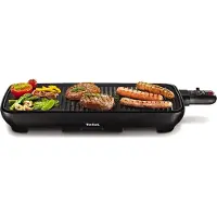 Tefal Malaga, plancha de mesa rectangular, color negro